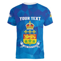 Personalized Canada Quebec Province Women V-Neck T-Shirt Je Me Souviens