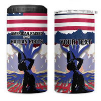 Haiti Heritage Month 2025 4 in 1 Can Cooler Tumbler American Raised With Haitian Roots