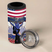 Haiti Heritage Month 2025 4 in 1 Can Cooler Tumbler American Raised With Haitian Roots