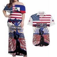 Haiti Heritage Month 2025 Couples Matching Off Shoulder Maxi Dress and Hawaiian Shirt American Raised With Haitian Roots