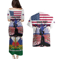 Haiti Heritage Month 2025 Couples Matching Puletasi and Hawaiian Shirt American Raised With Haitian Roots