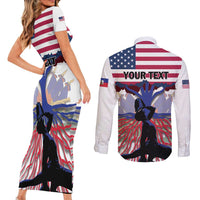 Haiti Heritage Month 2025 Couples Matching Short Sleeve Bodycon Dress and Long Sleeve Button Shirt American Raised With Haitian Roots