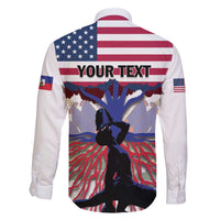 Haiti Heritage Month 2025 Family Matching Off The Shoulder Long Sleeve Dress and Hawaiian Shirt American Raised With Haitian Roots