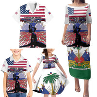 Haiti Heritage Month 2025 Family Matching Puletasi and Hawaiian Shirt American Raised With Haitian Roots