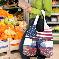 Haiti Heritage Month 2025 Grocery Bag American Raised With Haitian Roots