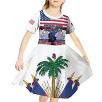 Haiti Heritage Month 2025 Kid Short Sleeve Dress American Raised With Haitian Roots
