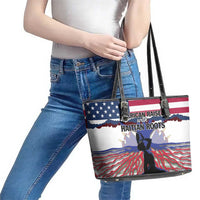 Haiti Heritage Month 2025 Leather Tote Bag American Raised With Haitian Roots