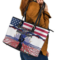 Haiti Heritage Month 2025 Leather Tote Bag American Raised With Haitian Roots