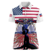 Haiti Heritage Month 2025 Women Polo Shirt American Raised With Haitian Roots