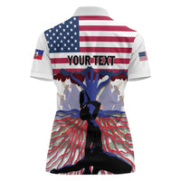 Haiti Heritage Month 2025 Women Polo Shirt American Raised With Haitian Roots