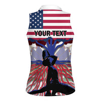 Haiti Heritage Month 2025 Women Sleeveless Polo Shirt American Raised With Haitian Roots