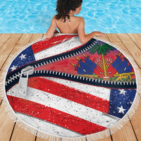 Haitian Americans Zipper Stylized Beach Blanket Haiti Heritage Month 2025