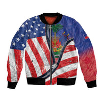 Haitian Americans Zipper Stylized Bomber Jacket Haiti Heritage Month 2025