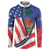 Haitian Americans Zipper Stylized Button Sweatshirt Haiti Heritage Month 2025