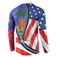 Haitian Americans Zipper Stylized Button Sweatshirt Haiti Heritage Month 2025