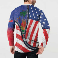 Haitian Americans Zipper Stylized Button Sweatshirt Haiti Heritage Month 2025