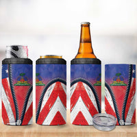 Haitian Americans Zipper Stylized 4 in 1 Can Cooler Tumbler Haiti Heritage Month 2025