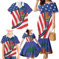 Haitian Americans Zipper Stylized Family Matching Mermaid Dress and Hawaiian Shirt Haiti Heritage Month 2025