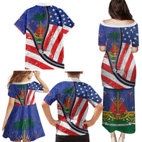 Haitian Americans Zipper Stylized Family Matching Puletasi and Hawaiian Shirt Haiti Heritage Month 2025