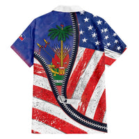 Haitian Americans Zipper Stylized Family Matching Puletasi and Hawaiian Shirt Haiti Heritage Month 2025