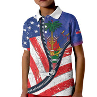 Haitian Americans Zipper Stylized Kid Polo Shirt Haiti Heritage Month 2025