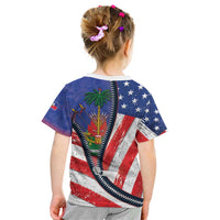 Haitian Americans Zipper Stylized Kid T Shirt Haiti Heritage Month 2025