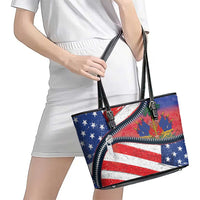 Haitian Americans Zipper Stylized Leather Tote Bag Haiti Heritage Month 2025