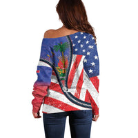 Haitian Americans Zipper Stylized Off Shoulder Sweater Haiti Heritage Month 2025