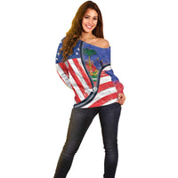 Haitian Americans Zipper Stylized Off Shoulder Sweater Haiti Heritage Month 2025