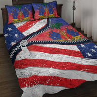 Haitian Americans Zipper Stylized Quilt Bed Set Haiti Heritage Month 2025