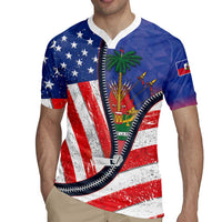 Haitian Americans Zipper Stylized Rugby Jersey Haiti Heritage Month 2025