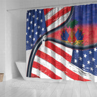 Haitian Americans Zipper Stylized Shower Curtain Haiti Heritage Month 2025