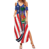 Haitian Americans Zipper Stylized Summer Maxi Dress Haiti Heritage Month 2025