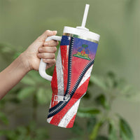 Haitian Americans Zipper Stylized Tumbler With Handle Haiti Heritage Month 2025