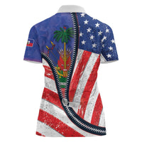 Haitian Americans Zipper Stylized Women Polo Shirt Haiti Heritage Month 2025