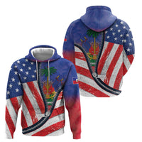 Haitian Americans Zipper Stylized Zip Hoodie Haiti Heritage Month 2025