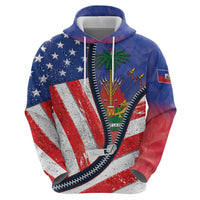 Haitian Americans Zipper Stylized Zip Hoodie Haiti Heritage Month 2025
