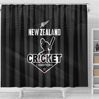 New Zealand Cricket Shower Curtain Aotearoa Black Cap Come On
