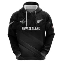 Custom New Zealand Cricket Zip Hoodie Aotearoa Black Cap Come On