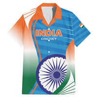 Custom India Cricket Family Matching Mermaid Dress and Hawaiian Shirt Men in Blue Champions 2025