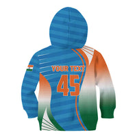 Custom India Cricket Kid Hoodie Men in Blue Champions 2025