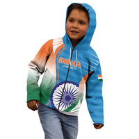 Custom India Cricket Kid Hoodie Men in Blue Champions 2025