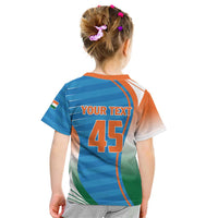 Custom India Cricket Kid T Shirt Men in Blue Champions 2025