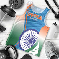 Custom India Cricket Men Tank Top Men in Blue Champions 2025