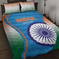 India Cricket Quilt Bed Set Men in Blue Champions 2025