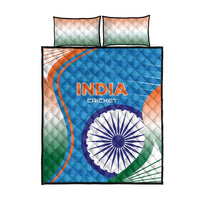 India Cricket Quilt Bed Set Men in Blue Champions 2025