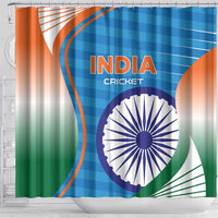 India Cricket Shower Curtain Men in Blue Champions 2025