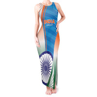 Custom India Cricket Tank Maxi Dress Men in Blue Champions 2025