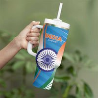 Custom India Cricket Tumbler With Handle Men in Blue Champions 2025