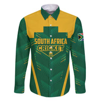 Custom South Africa Cricket Family Matching Off The Shoulder Long Sleeve Dress and Hawaiian Shirt SA Protea Woza Nawe